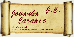 Jovanka Čarapić vizit kartica